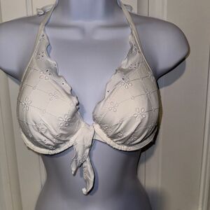 H&M fairy‎ festival coquette romantic White Halter Bikini Top 34D